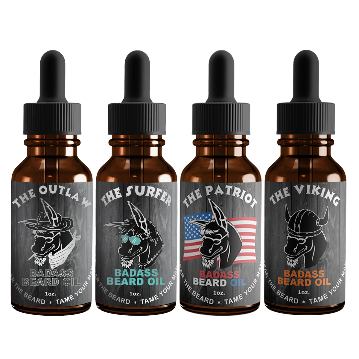 Badass Beard Oil | Hand Crafted Premium Ingredients | 4 Pack Bundle Badass Beard Oil | Hand Crafted Premium Ingredients | 4 Pack Bundle