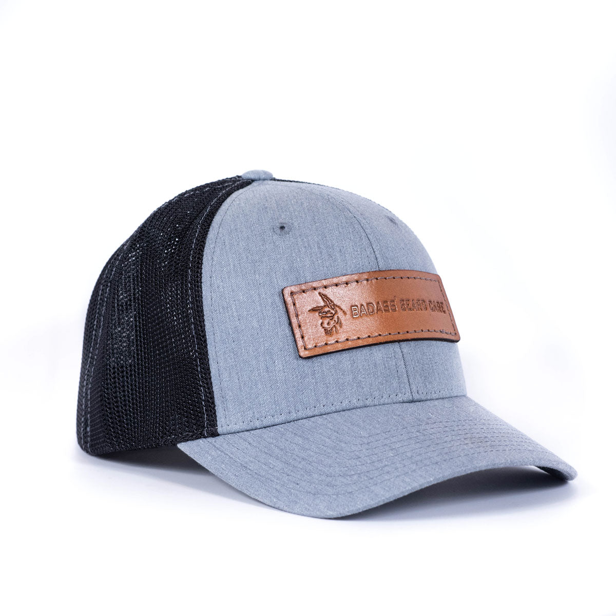 Badass Leather Patch Hat Grey