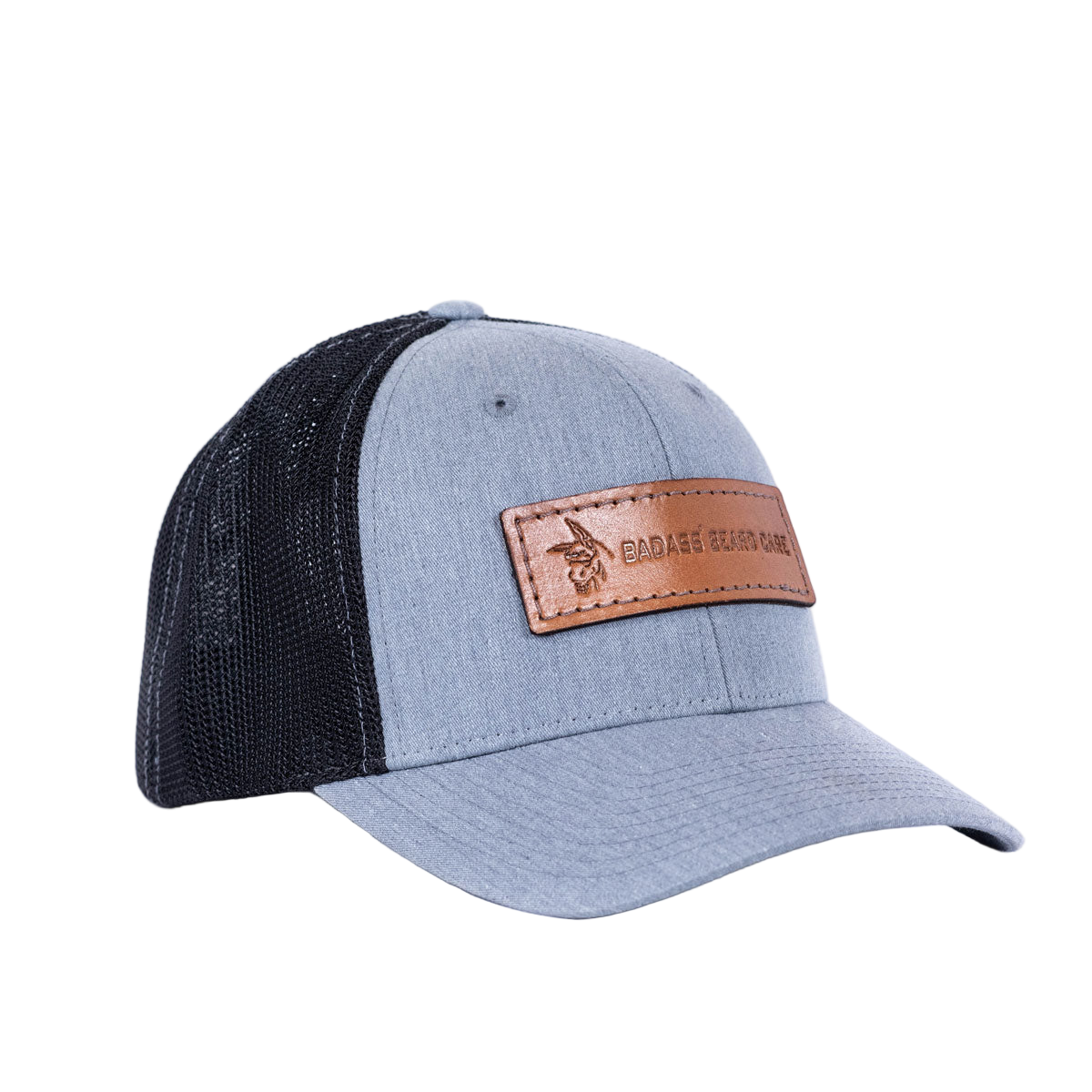 Badass Leather Patch Hat - Grey
