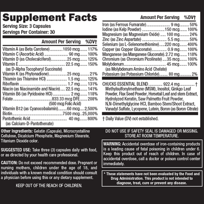 Chucks Essentials Multi-Vitamin - Supplement Ingredients