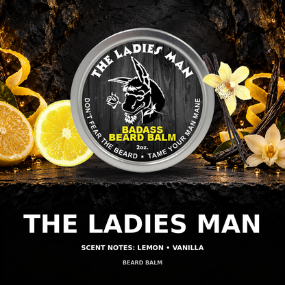 Ladies Man beard balm scent showcase — lemon • vanilla.