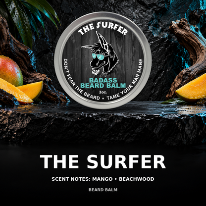Surfer beard balm scent showcase — mango • beachwood.