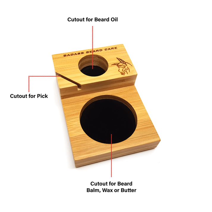 Badass Beard Care Loaded Compact Caddy Handmade Solid Bamboo