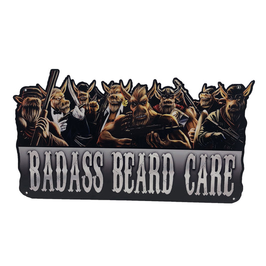 badass beard care garage sign